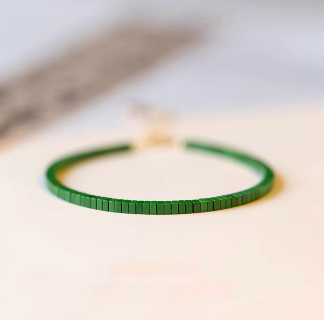 Emerald Essence Minimalist Bracelet