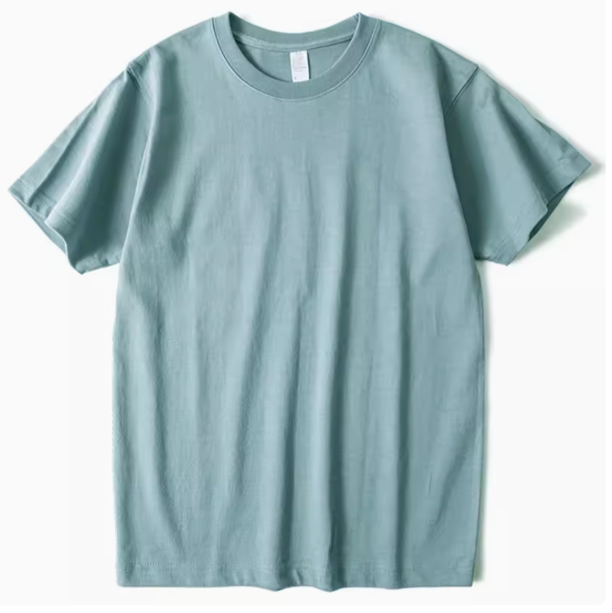 Weekend Vibes Tee ocean blue front view crewneck short sleeve t-shirt laid flat