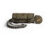 Ameikaji olive canvas tool roll crossbody bag with coin pouch and paracord strap front view