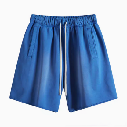 Casual gradient oversized shorts in blue front view
