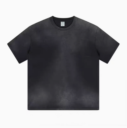 Casual gradient oversized t-shirt in black front view