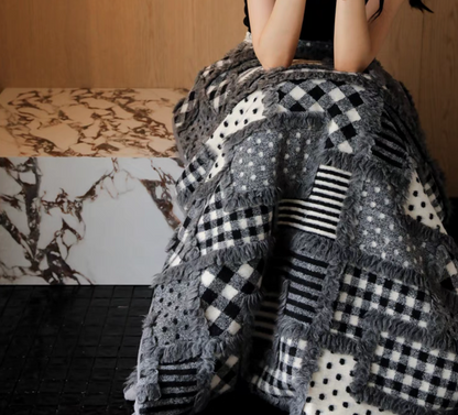 Cozy Checked Throw Blanket