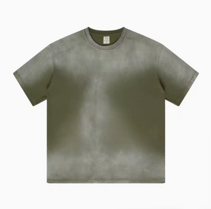 Casual gradient oversized t-shirt in army green front view