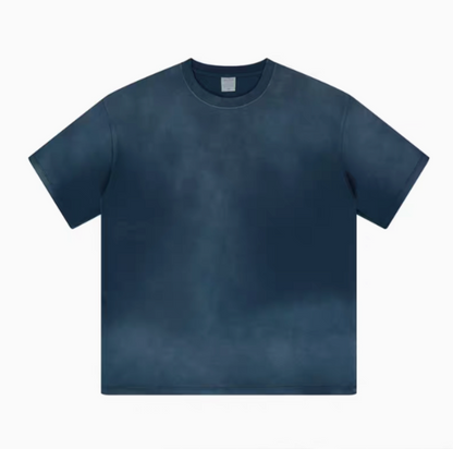 Casual gradient oversized t-shirt in royal blue front view