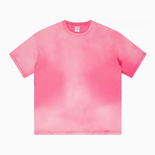 Casual gradient oversized t-shirt in rose red front view