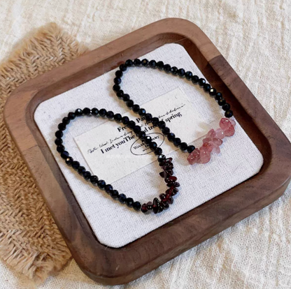Elegant Crystal &amp; Garnet Bracelet