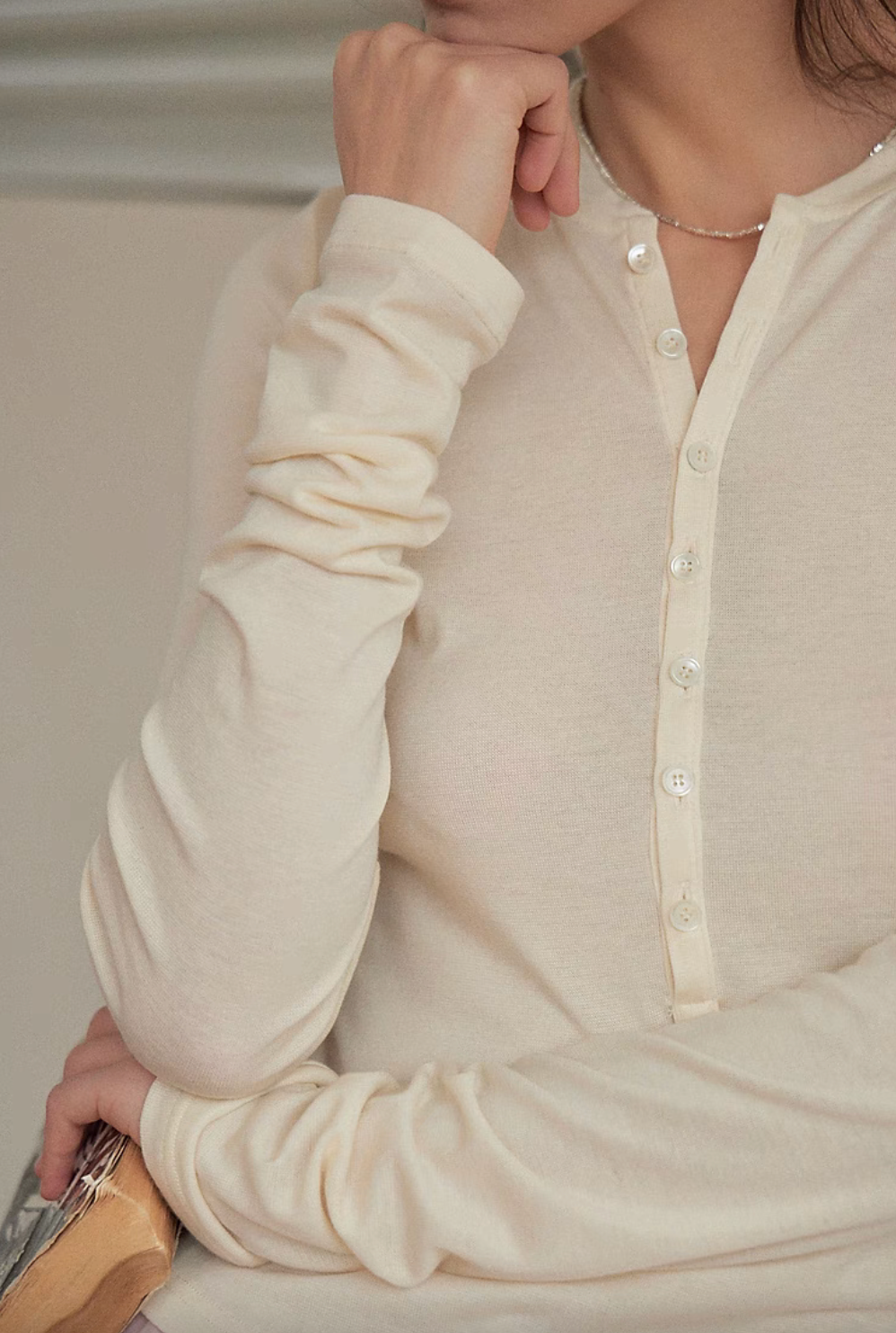 EcoSoft Tencel Wool Button-Up Tee