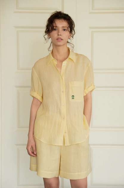 Linen Roll-Up Sleeve Shirt &amp; Short Set