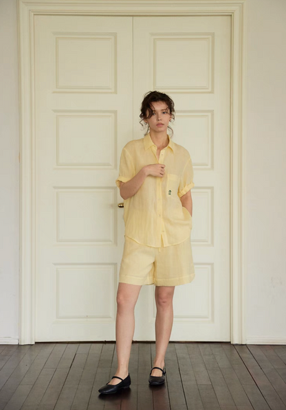 Linen Roll-Up Sleeve Shirt &amp; Short Set