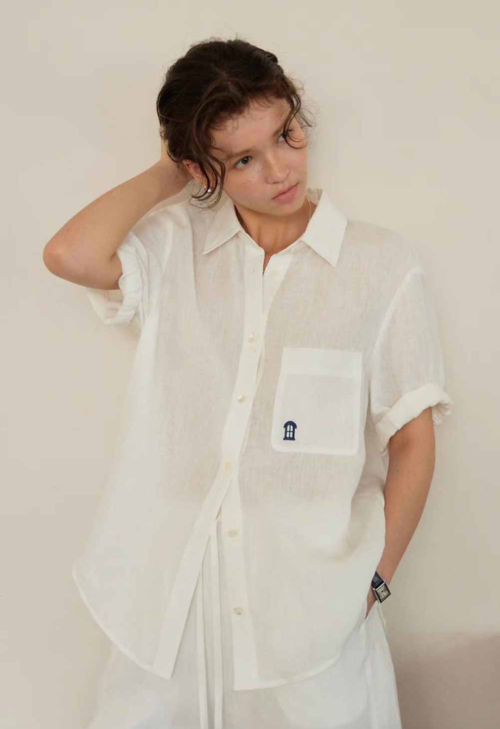 Linen Roll-Up Sleeve Shirt &amp; Short Set