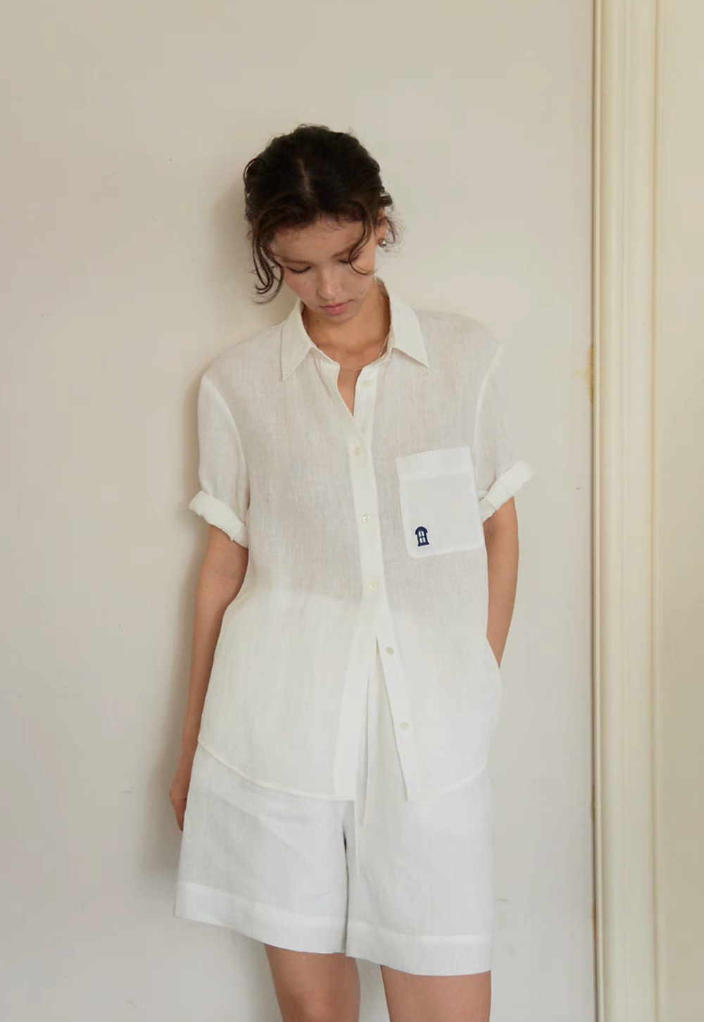 Linen Roll-Up Sleeve Shirt &amp; Short Set