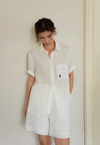 Linen Roll-Up Sleeve Shirt &amp; Short Set