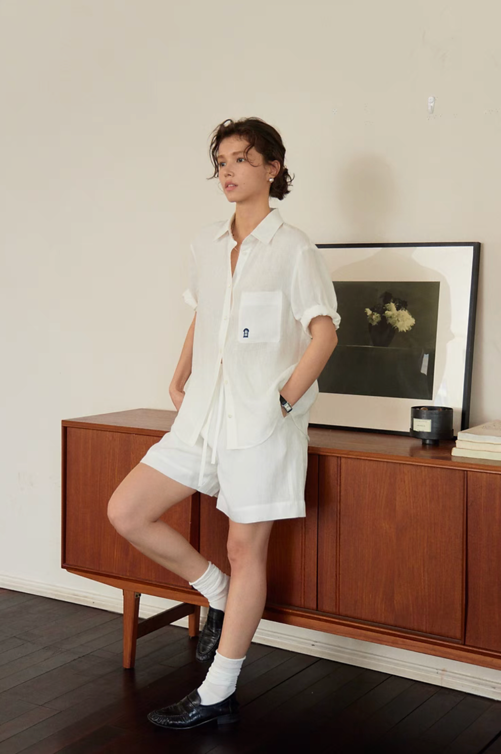 Linen Roll-Up Sleeve Shirt &amp; Short Set