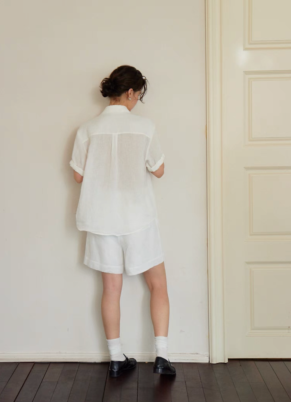 Linen Roll-Up Sleeve Shirt &amp; Short Set