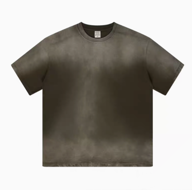 Casual gradient oversized t-shirt in coffee gray front view