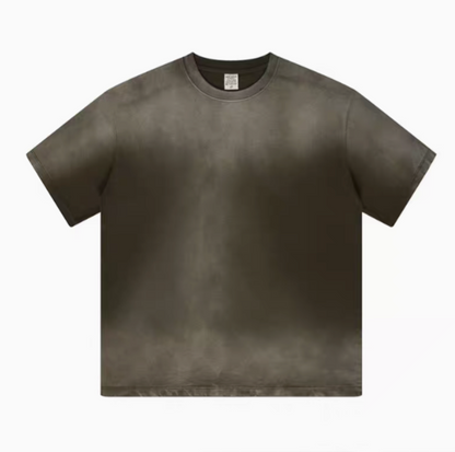 Casual gradient oversized t-shirt in coffee gray front view