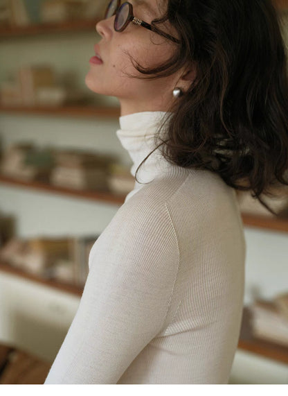 Classic Merino Wool Mock Neck Sweater