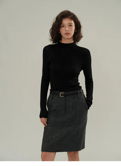 Classic Merino Wool Mock Neck Sweater