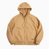 Adventure Ready Hooded Jacket in Khaki front view showing drawstring hood, front zip closure and kangaroo pocket design