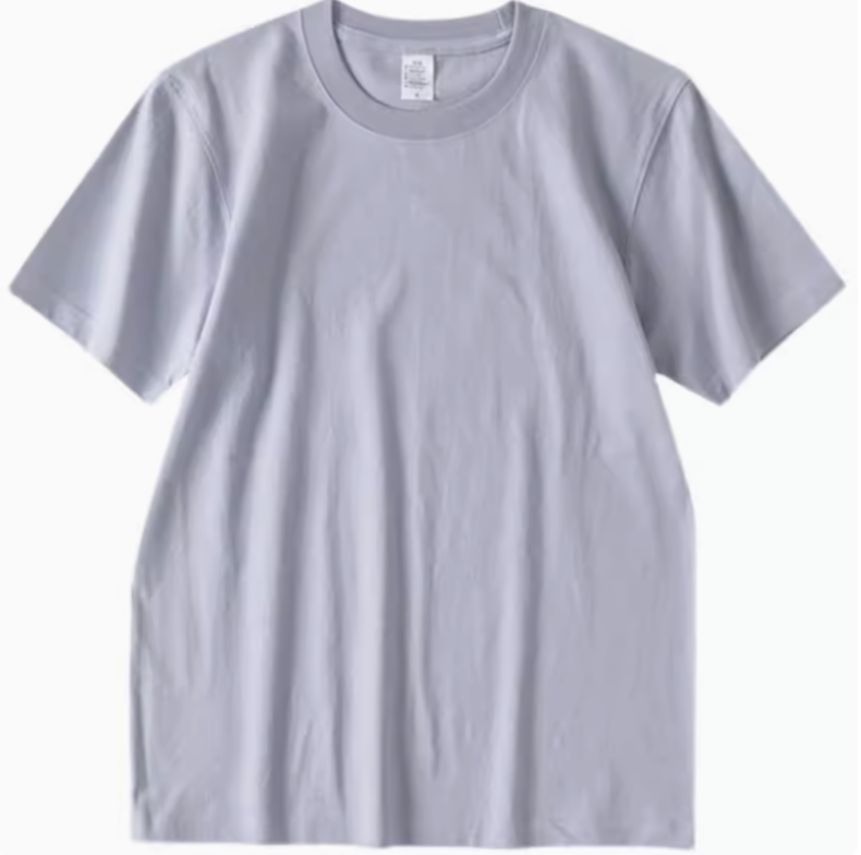 All-Day Comfort Tee Purple Gray front view short sleeve relaxed fit cotton T-shirt