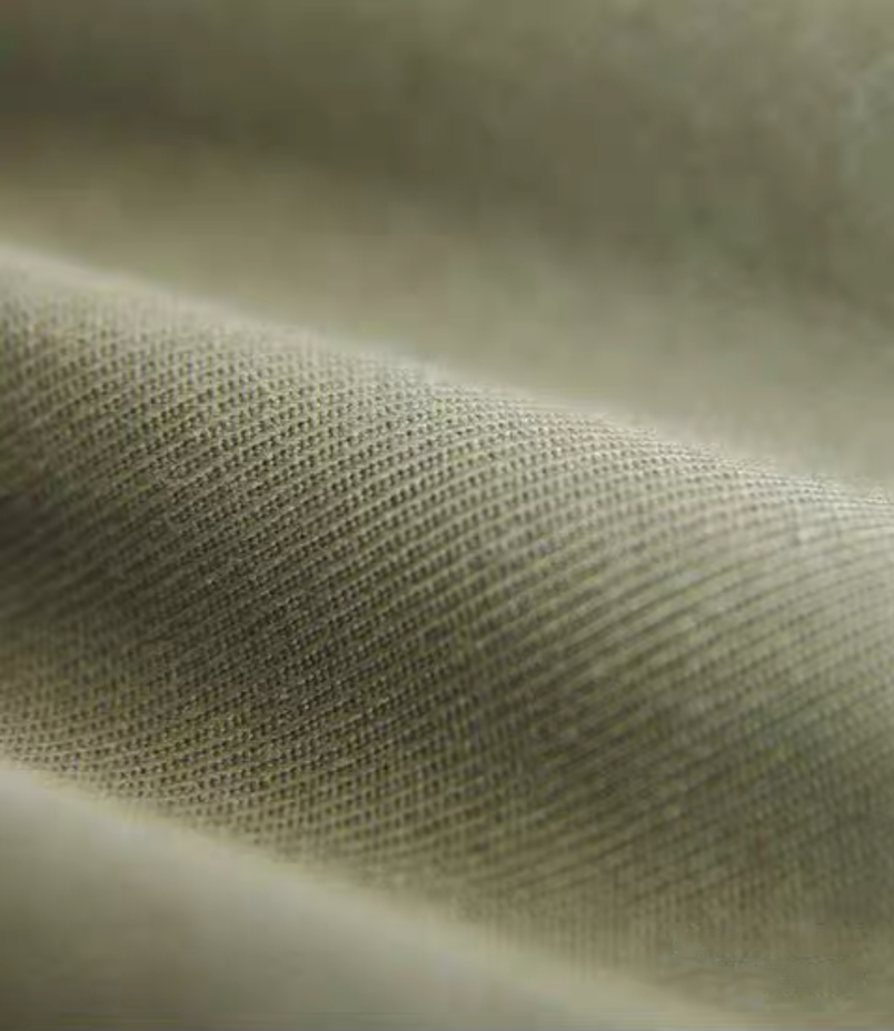 Cotton blend fabric texture of army green coat