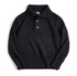 Black Heavyweight Bouclé Polo Sweater flat lay front view