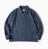 Classic Multi-Pocket Hunting Jacket navy blue front view showing asymmetrical patch pockets and button front design