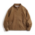 Corduroy Harrington jacket front view with stand collar and flap pockets