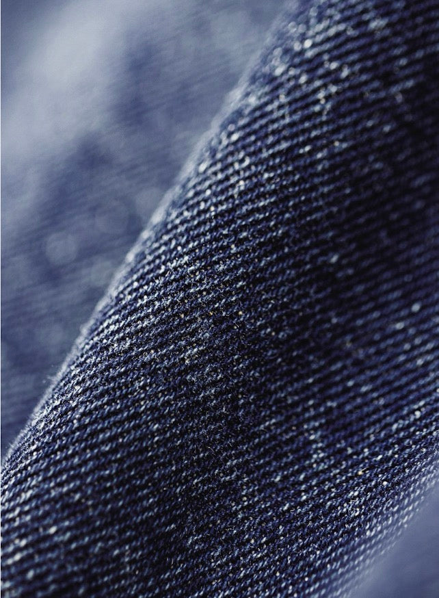 Macro texture of the denim twill fabric.