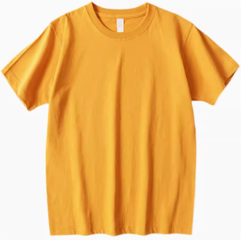 Golden Glow Tee mustard yellow color front view short sleeve crewneck cotton t-shirt