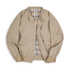 Khaki Harrington G9 Taslon jacket flat lay with plaid lining