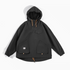 Lightweight Hooded Anorak Jacket for Everyday Wear in Charcoal Black front view showing pullover design, adjustable hood and large front pockets