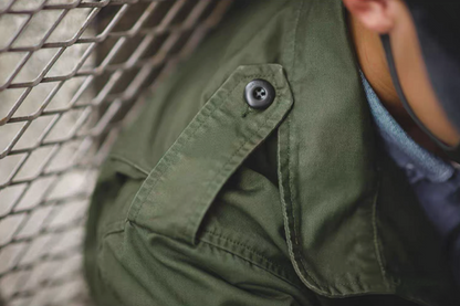 Close-Up of M65 Jacket Shoulder with Epaulette and Military Detailing