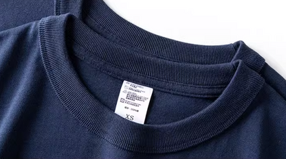 Navy Comfort Tee Royal Blue crewneck collar detail soft cotton short sleeve T-shirt
