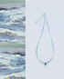 Ocean Breeze aquamarine necklace full view with light blue gradient gemstone beads and silver clasp