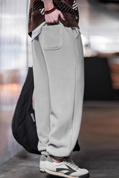 Plush Relax Joggers Tin Gray back view with patch pocket and relaxed fit perfect for everyday comfort