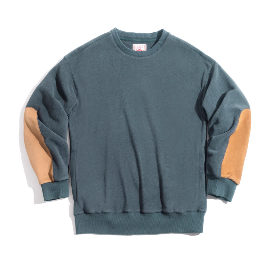 Slate Blue Polar Fleece Crewneck Sweatshirt flat-lay front view