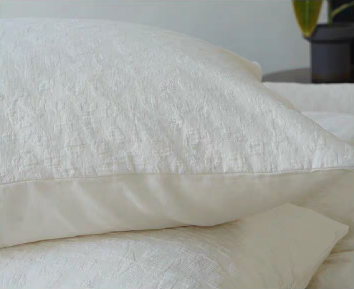 Leopard Print Cream cotton pillow sham from Rock Point bedding set highlighting textured cotton fabric