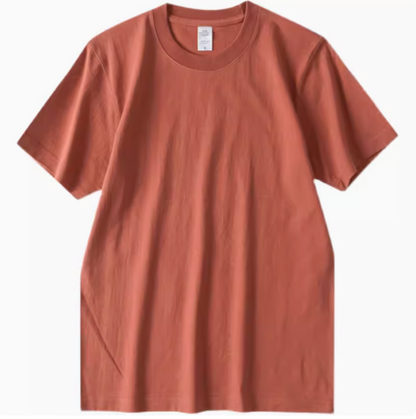 Rustic T-Shirt red short sleeve crewneck t-shirt front view on clean background