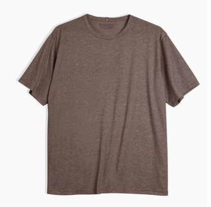 Seamless Breathable Lightweight Tee Coffee front view showing clean silhouette and lightweight breathable material