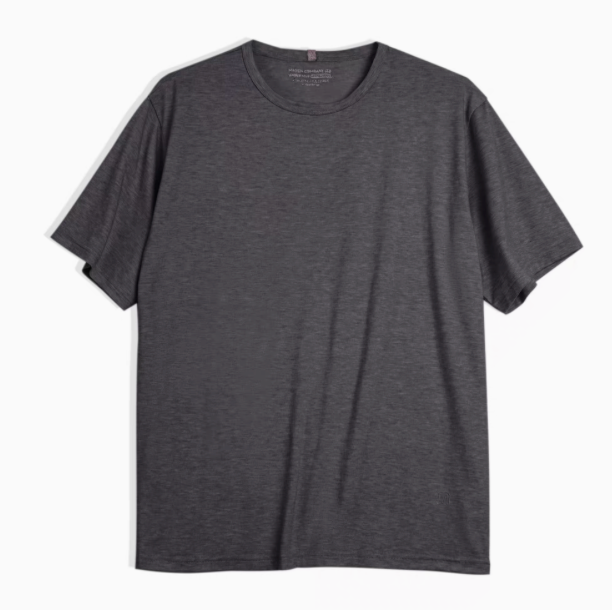 Seamless Breathable Lightweight Tee Dark Gray front view featuring minimal design and seamless construction