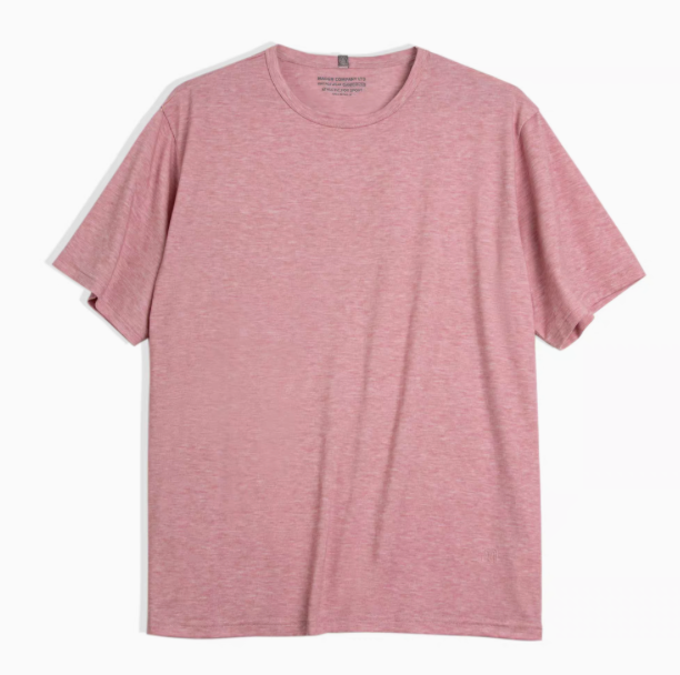 Seamless Breathable Lightweight Tee Dusty Pink front view showing lightweight fabric and clean crewneck design