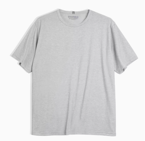 Seamless Breathable Lightweight Tee Light Gray front view featuring smooth seamless construction and relaxed fit