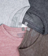 Seamless Breathable Lightweight Tee multi color view showing Dusty Pink Light Gray Coffee and Dark Gray collar and fabric texture