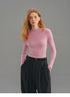 Dusty pink seamless wool sweater, front view