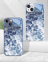 Sunlit water ripple phone case dual view showing lavender frame and white frame ocean wave glossy design