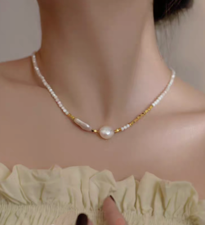 Vintage Elegance Pearl & Shell Necklace