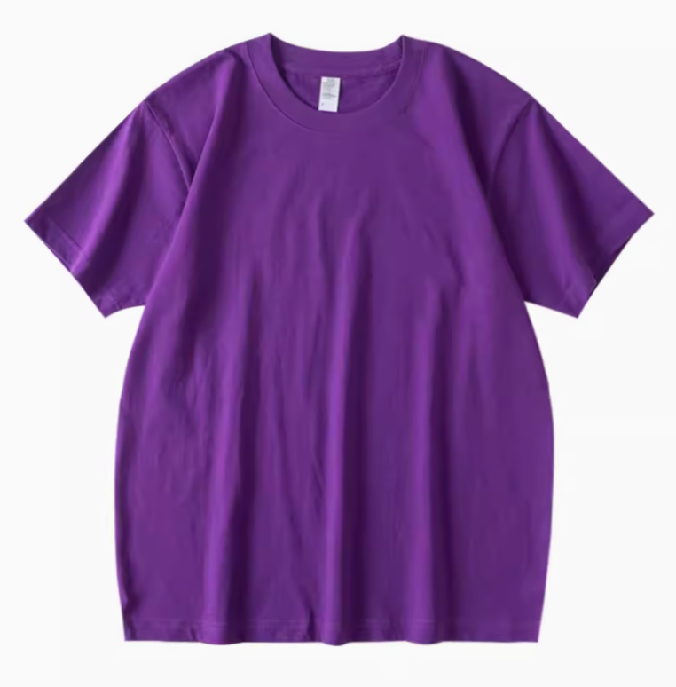 Vibrant T-Shirt Collection dark purple short sleeve crewneck t-shirt front view on clean background
