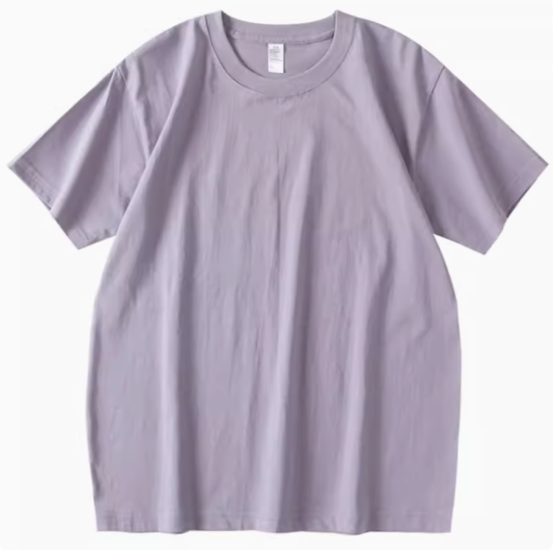 Vibrant T-Shirt Collection light purple short sleeve crewneck t-shirt front view on clean background
