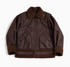 Vintage-Inspired Faux Sherpa B3 Bomber Jacket in Coffee Brown flat lay front view with zip closure sherpa collar and faux suede finish